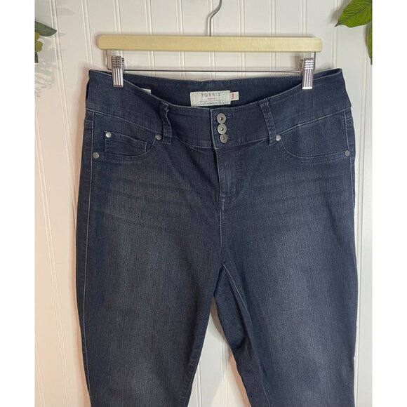 Torrid Denim Dark Wash Jeggings 14R Stretch Cotton Blend Skinny Fit Womens Pants - Picture 9 of 13